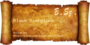 Black Szergiusz névjegykártya